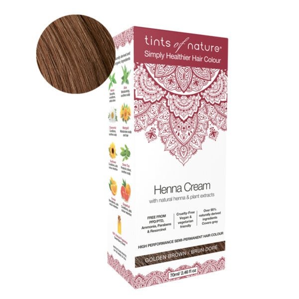 TINTS OF NATURE Henna Cream Golden Brown 70 ml Pusiau ilgalaikiai dažai