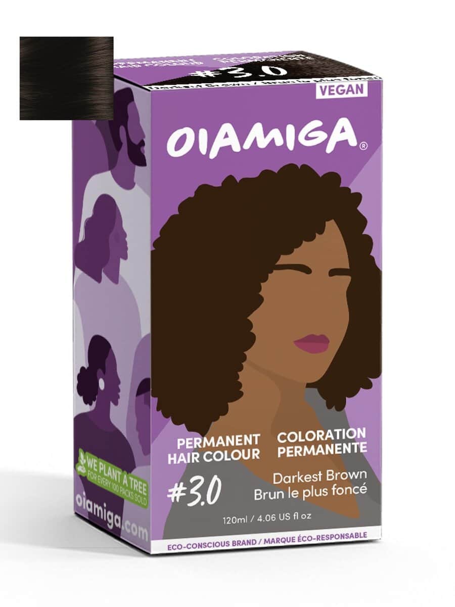 OIAMIGA Permanent Hair Colour Darkest Brown 120 ml