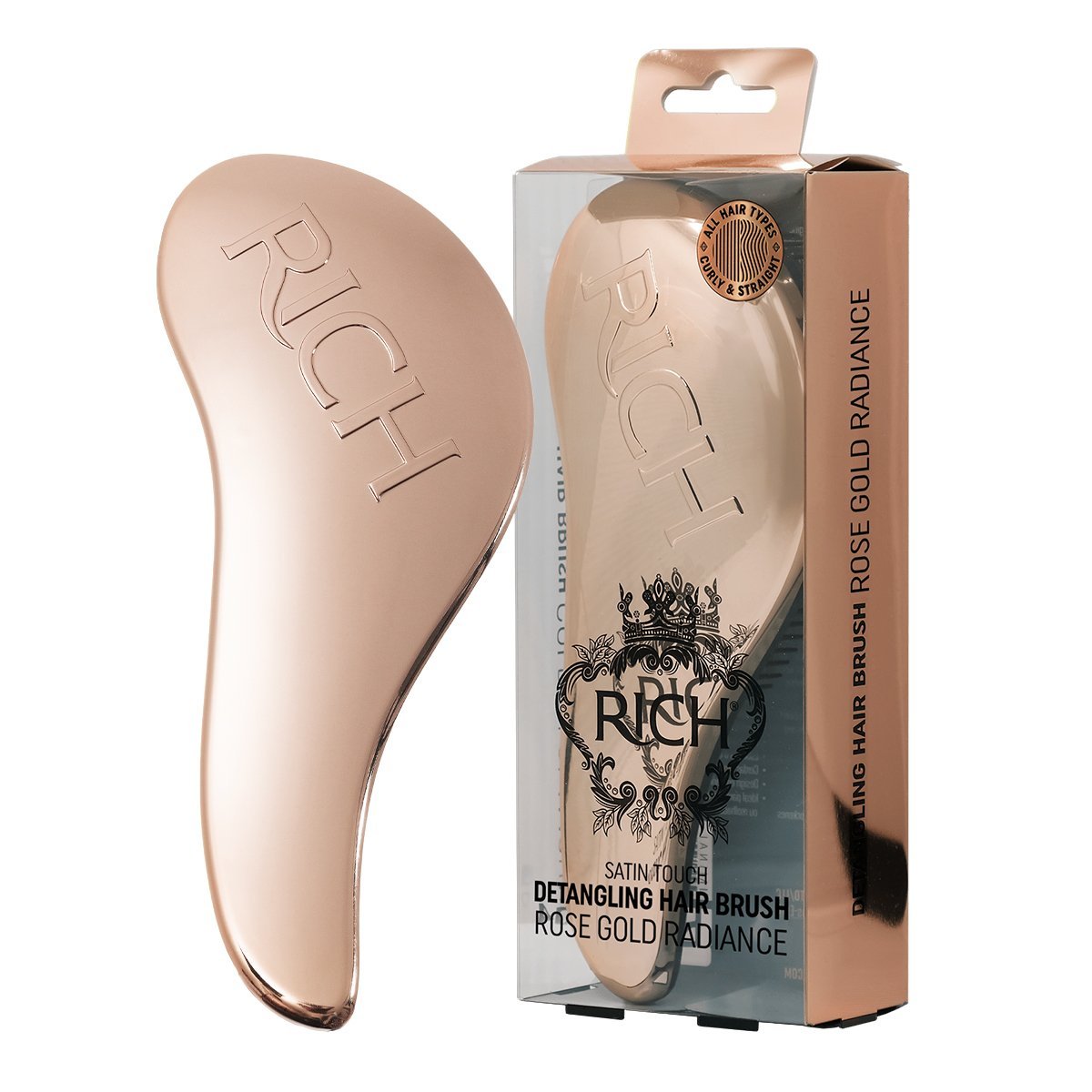 RICH Pure Luxury Satin Touch Detangling Brush Rose Gold Radiance KAMMID JA HARJAD RICH Pure Luxury Satin Touch Detangling Brush Rose Gold Radiance KAMMID JA HARJAD